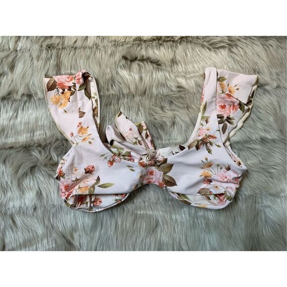 NWT P2F Bikini Floral Swimsuit Top Medium - Picture 3 of 4